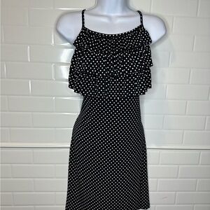 Sweet Storm Black and White Ruffle Mini Dress